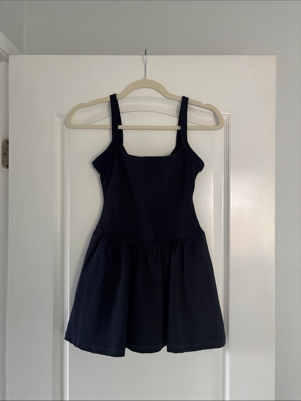 Square Neck Mini Dress in Black - Picture 1 of 3